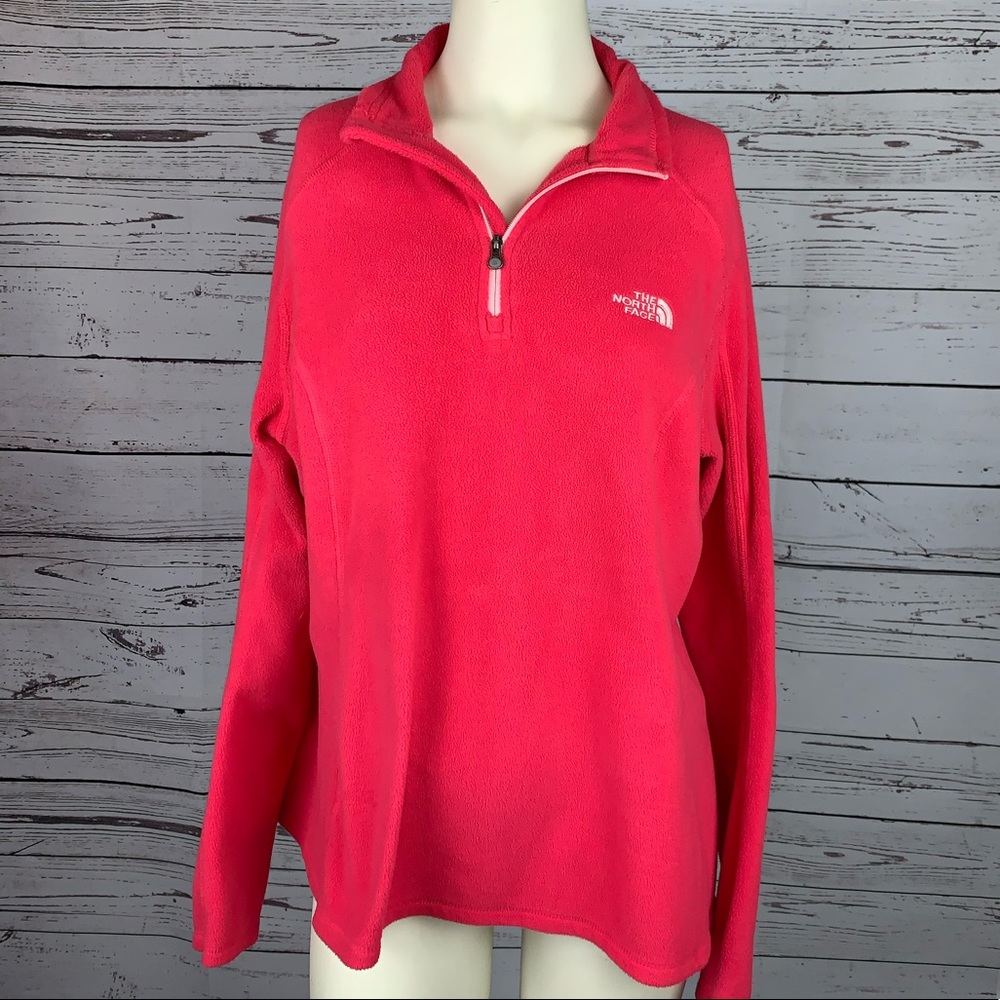 The North Face Polartec 1/4 Zip Pullover Pink Sz L